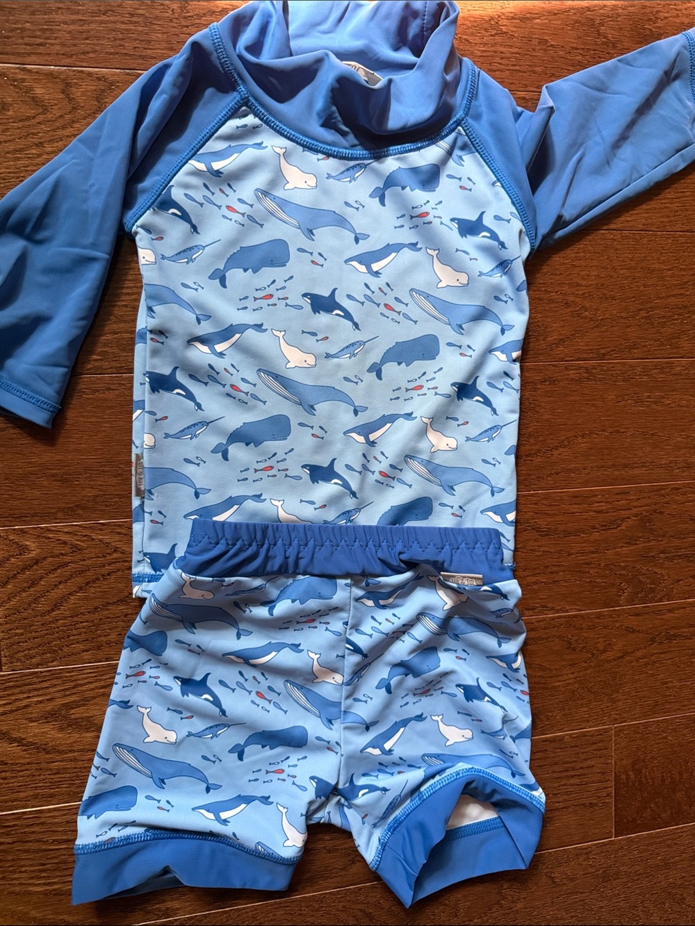 Jan&Jul 12-24 Whale Print swim set